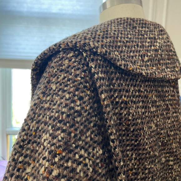 Vintage 50s/ 60s brown wool twill long coat size:S/M - Picture 8 of 15